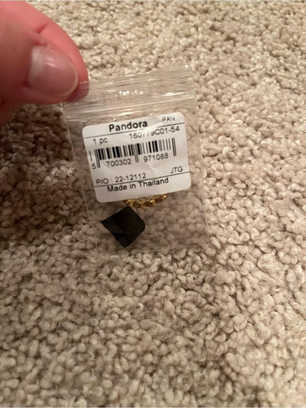 Pandora Black Enamel and Gold-Tone Bead Charm
